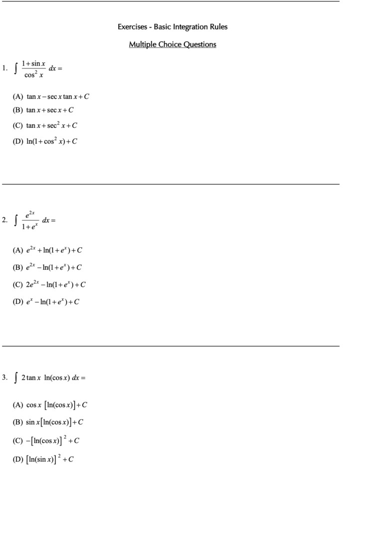 Basic Integration Rules